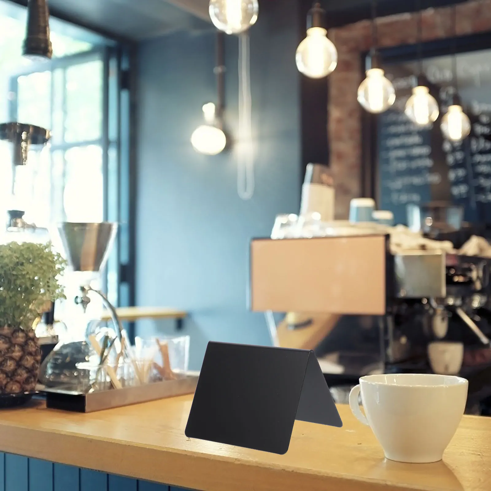 10pcs Mini Black Rewritable Chalkboard Sign Acrylic Erasable Desktop Message Board Small Tabletop Office