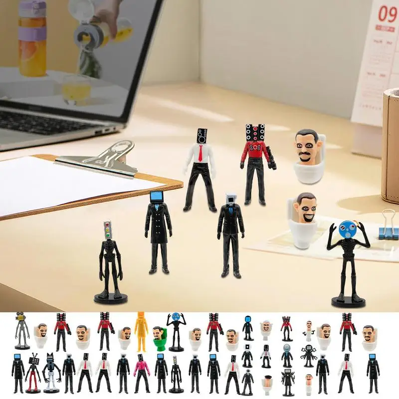 Skibidi Toilet Figure Set Toilet Man VS Monitoring Man Hand Office Figure Titan Audio Man TV Man Camera Man Game Model Ornament