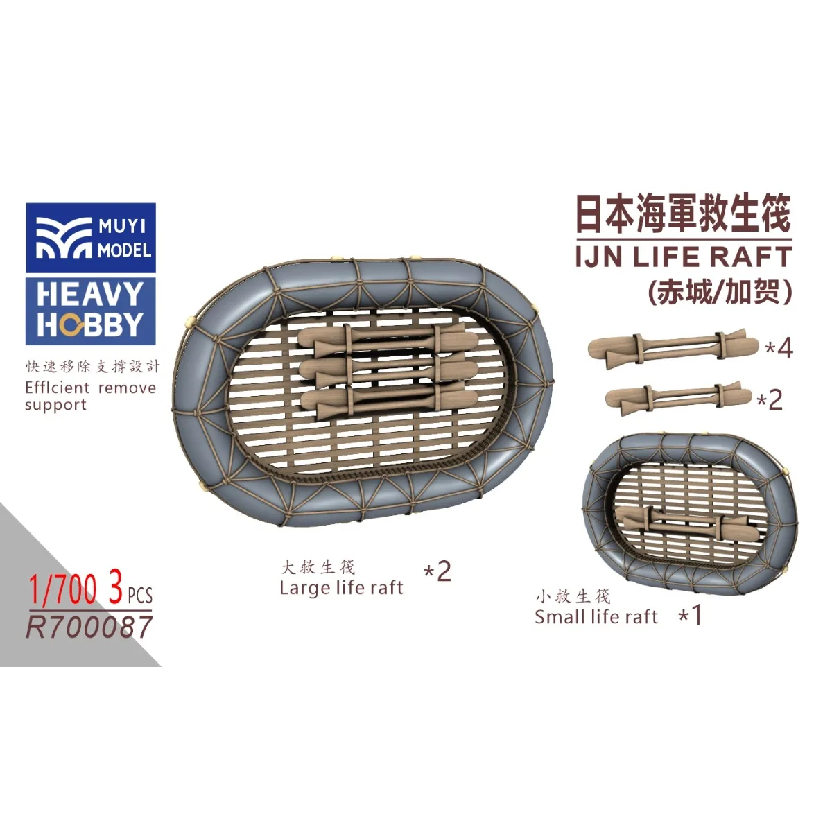 

МОДЕЛЬ MUYI R700087 1/700 IJN LIFE RAFT ЧАСТЬ 3D-печати