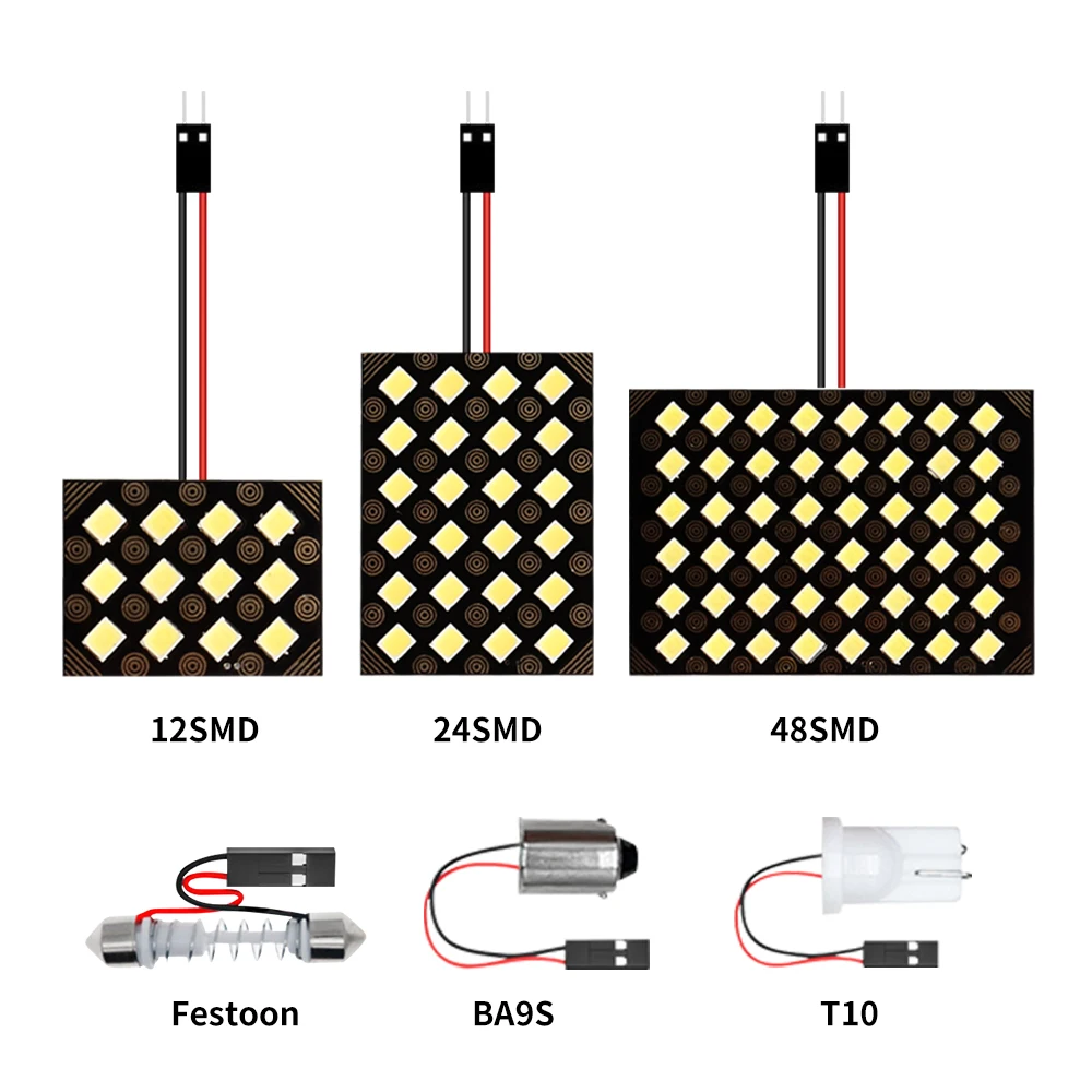 

OKEEN T10 W5W COB 12SMD 24SMD 48SMD BA9S Car Led Clearance License Plate Lamps Auto Interior Reading Bulb Trunk Lights 7000K 12V