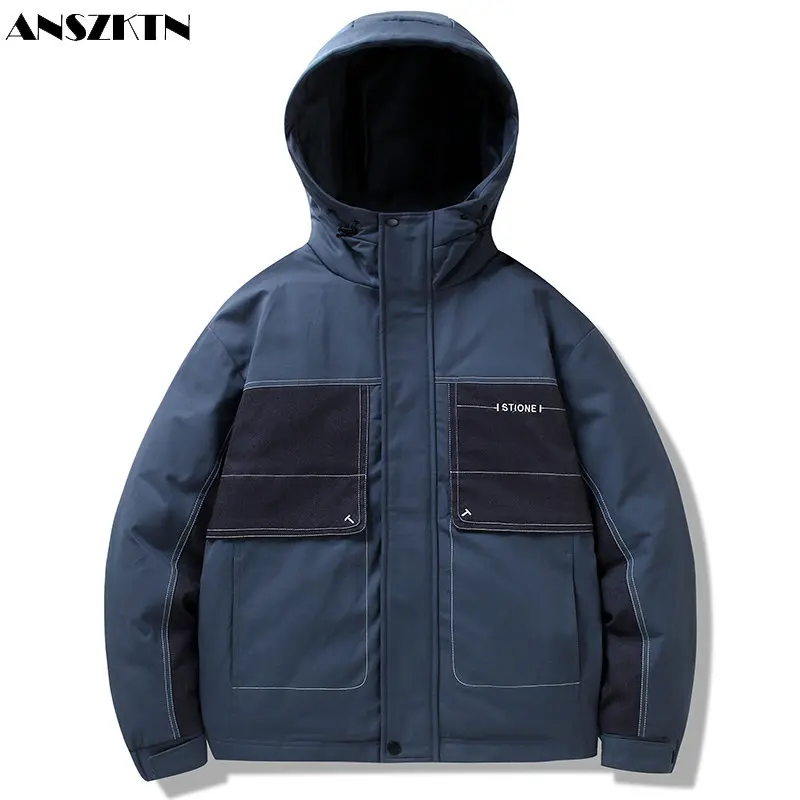 

ANSZKTN Winter new original high quality 90% white eiderdown short cotton jacket jacket men's down jacket