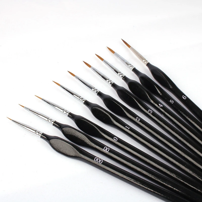 

ABJG-Detail Paint Brushes Set 9Pcs Miniature Brushes,Suitable for Acrylic Painting, Oil, Watercolor,