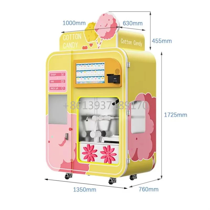 2025 Fully Automatic Coin-operated Cotton Candy Machine Intelligent Cotton Candy Vending Machine