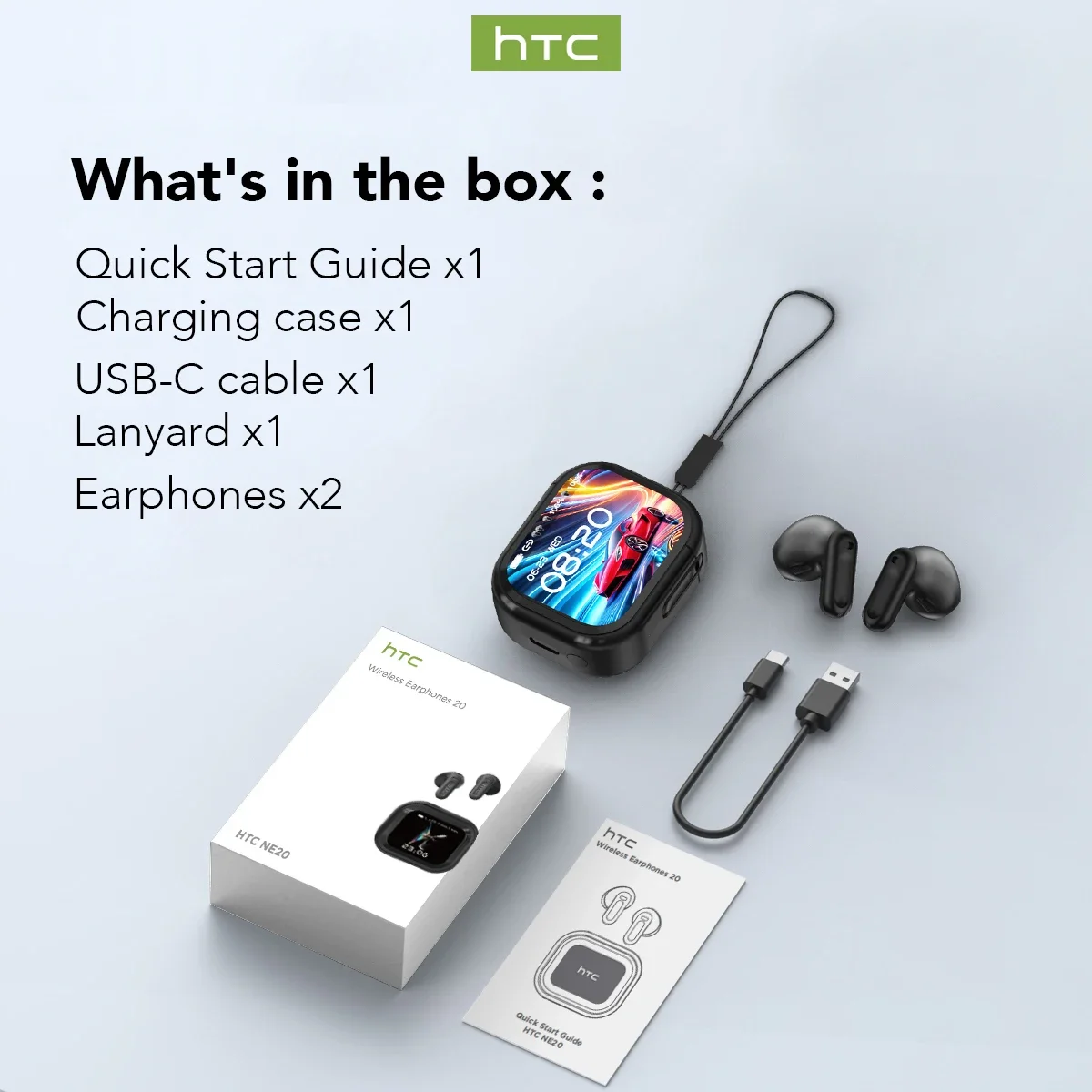HTC NE20 Bluetooth V6.0 auriculares AI traductor auriculares LCD multifunción deporte inalámbrico auriculares estéreo HiFi sonido de larga duración