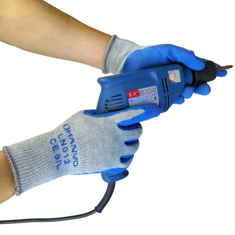 LN012 1 Pair Thicken Latex Work Gloves Non‑Slip Wear Resistant Safety Gloves #0727