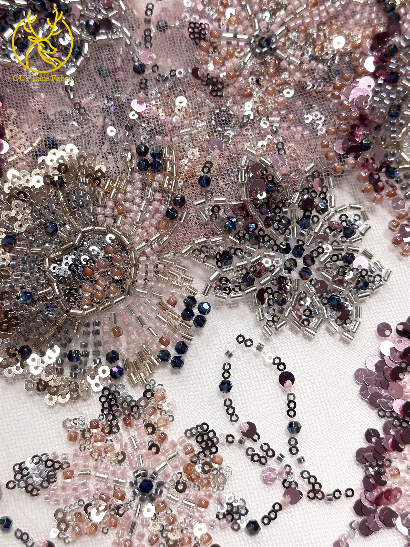 Luxuriöses High-End Nigerianisches Damen-Partykleid für Abschlussball 2026, Afrikanischer Bräutigam-Stickerei-Perlen-Spitzenstoff, Französische Pailletten-Spitze – Detail 22