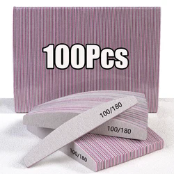 100/50/10Pcs/lot Professional 100/180 Nail File Durable Buffing Grit Sanding Nail Buffer Fast-Remove Gel Polish Manicure File *(