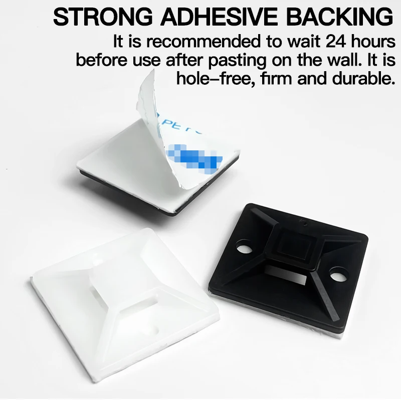 

250/500/1000PCS Adhesive Cable Tie Mounts, Wall-Mounted Clip Clamp Base for Messy Cable Wire Tidying