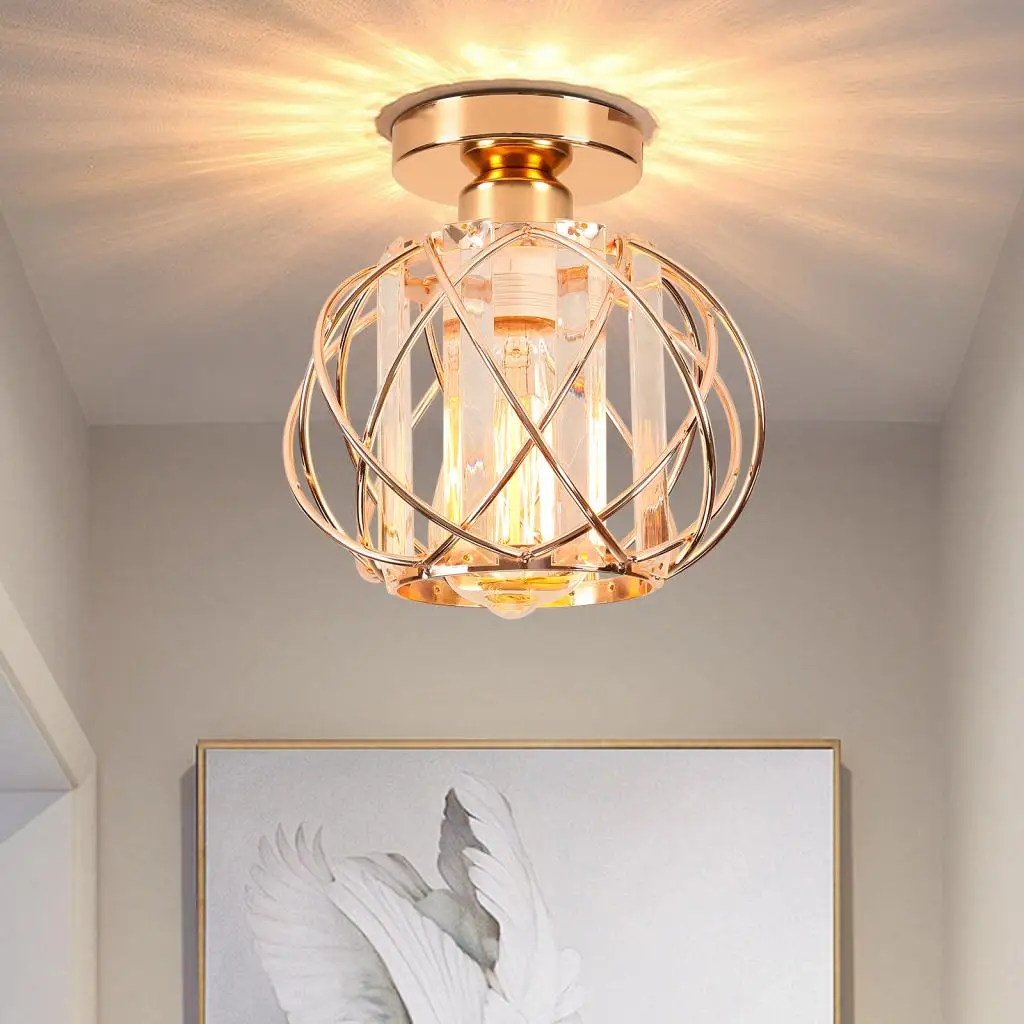 

Nordic Modern Crystal Ceiling Lamp Indoor Ceiling Light Corridor Staircase Bedroom Restaurant Home Living Room Kitchen Decor
