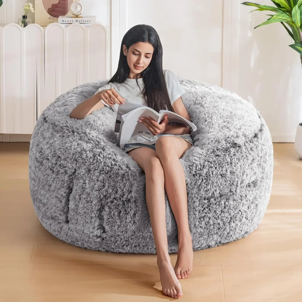 

Bean Bag Chair, Large 4 ft Bean Bag Chairs w/Foam Filling, Ultra Soft Fur Lazy Sofa, Machine Washable Cover, Bean Bag Chairs