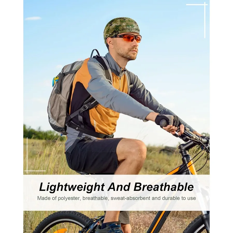 Gorro de calavera refrescante para hombre y mujer, gorro de ciclismo ligero que absorbe el sudor, forro de camuflaje, para correr, 9 Uds.