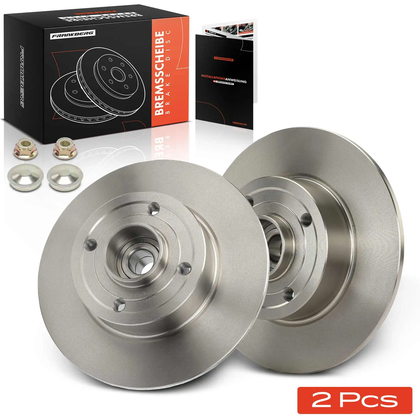 Frankberg 2x Remschijven Achteras voor Renault Clio III Grandtour Box/Hatchback Megane Bj vanaf 2002 432005338R 432005347R