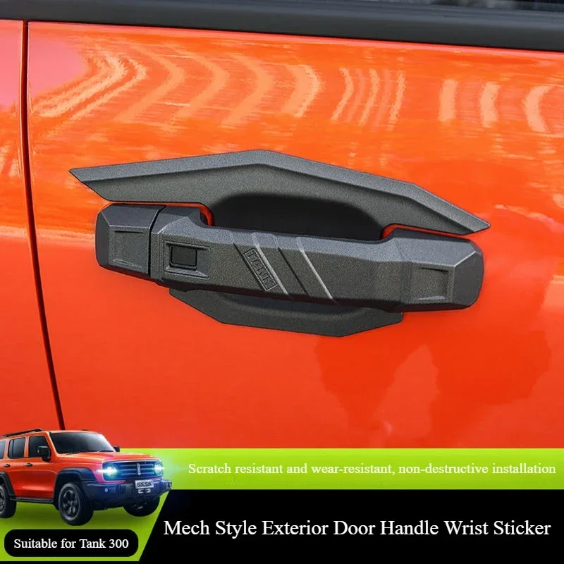 Fit for Great Wall Tank 300 Exterior Door Handle Wrist Sticker Special Modification Anti-Scratch Protection Decal for Car