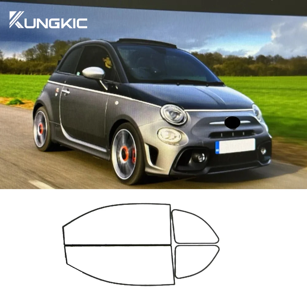 

Для ABARTH 595C 2020, предварительно вырезанная, простая установка, комплект тонировочной пленки для окон автомобиля, тонированная пленка на солнечной энергии, защита от тепла и ультрафиолета