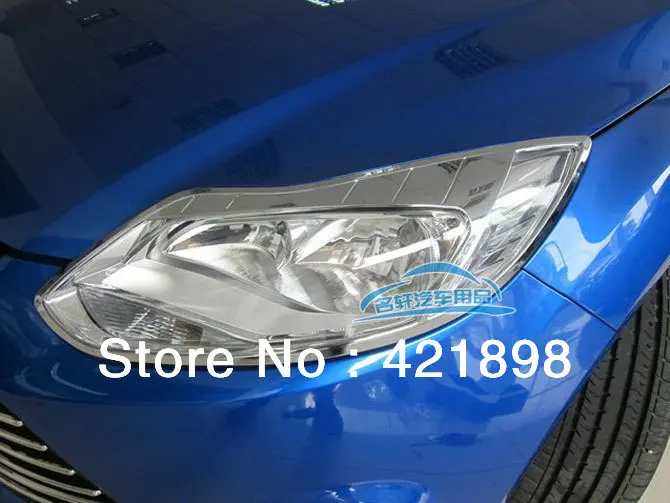 For Ford Focus 2012 2013 2014 ABS chrome Head light cover trim  2 pcs new! Car Accessories Stickers