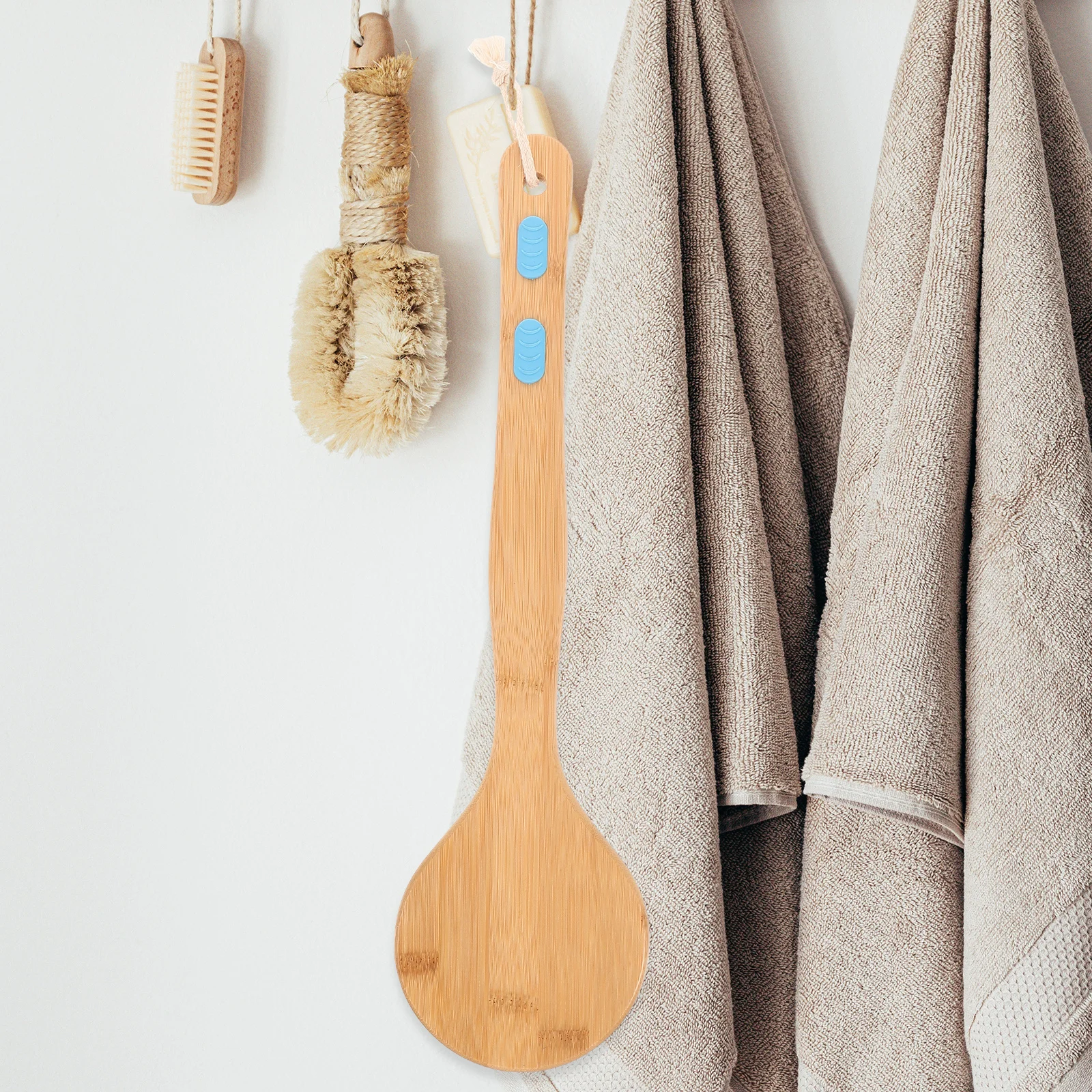 

1 pc Long-Handled Bath Brush Double-Sided Tool For Body Exfoliation Gentle Skin Cleaning Bamboo Tender Bathing