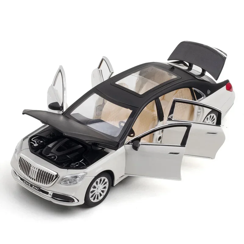 1:24 Mercedes Benz Maybach GLS600 Alloy Model Cars Diecast Toy Car Simulation Sound & Light Vehicle Toys Model Gifts For Kids