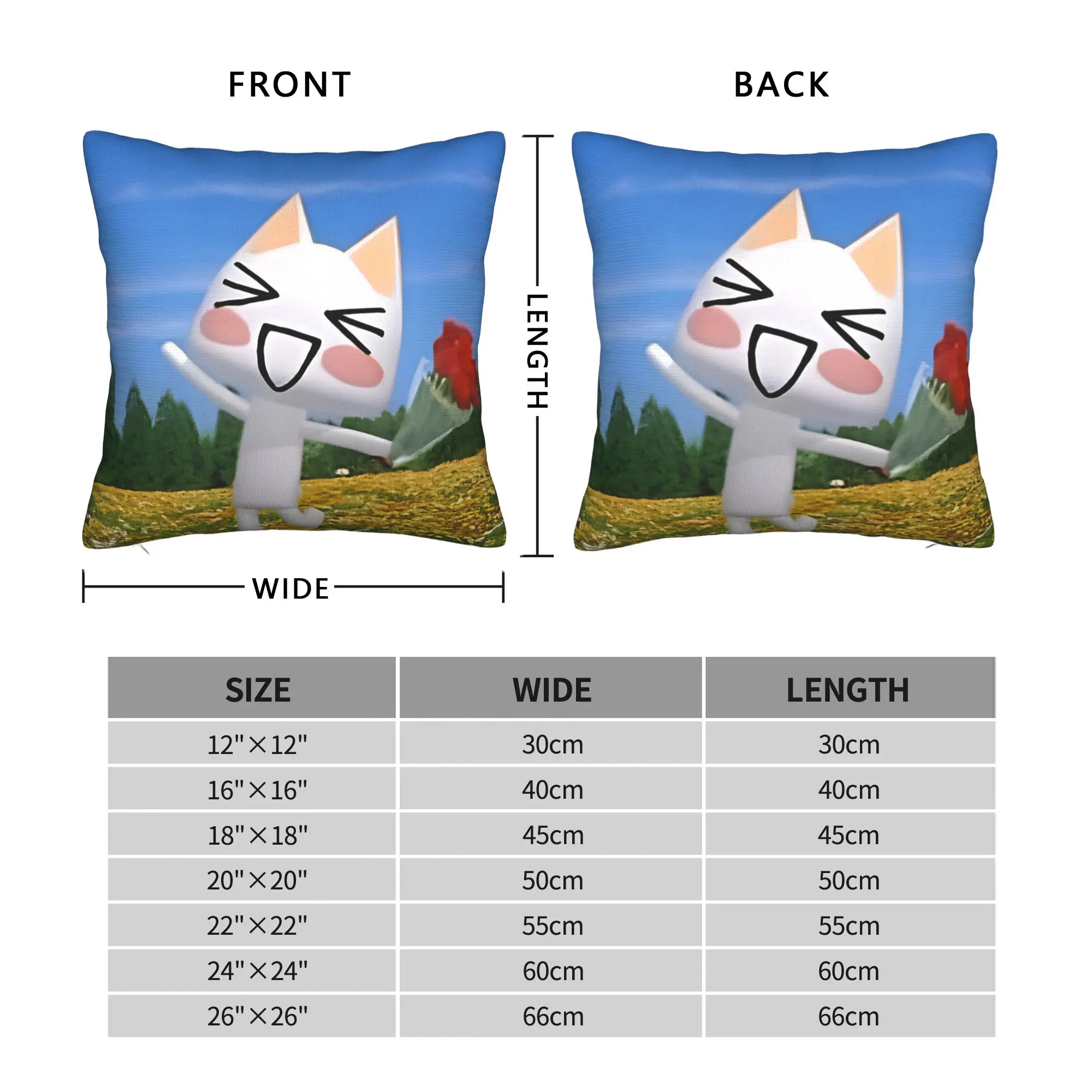 Toro Inoue Cat Square Pillow Case Polyester Throw Pillow Kawaii Neko , Awesome Cushion Covers