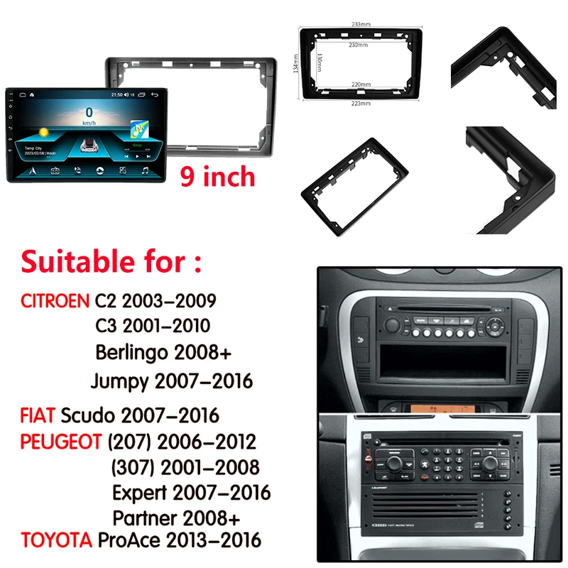 2 Din Multimedia for Citroen C2 C3 2001-2010 Berlingo 2008-2022 Android Stereo Car Radio GPS Navigation Player Head Unit