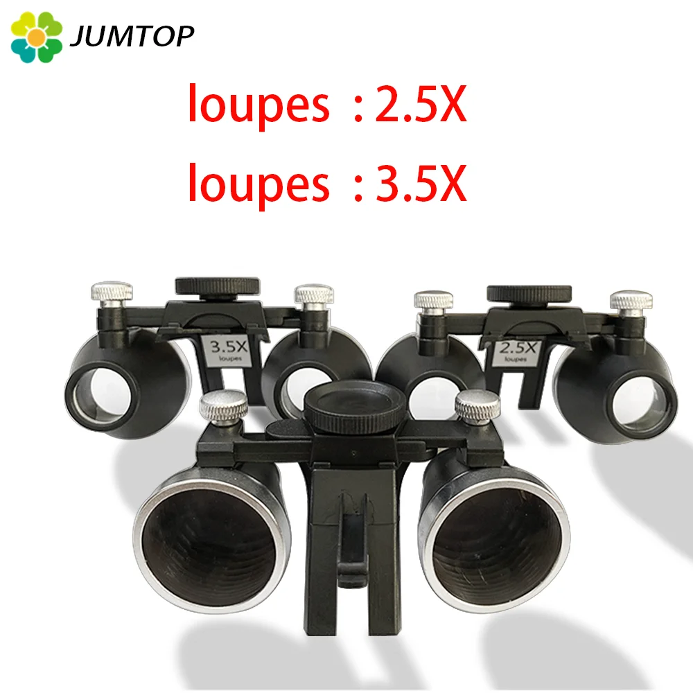 5W lupy stomatologiczne ze światłem Dental reflektor lupy chirurgiczne medyczne lampa czołowa dentysta sprzęt laboratoryjny 2.5X 3.5X lupa