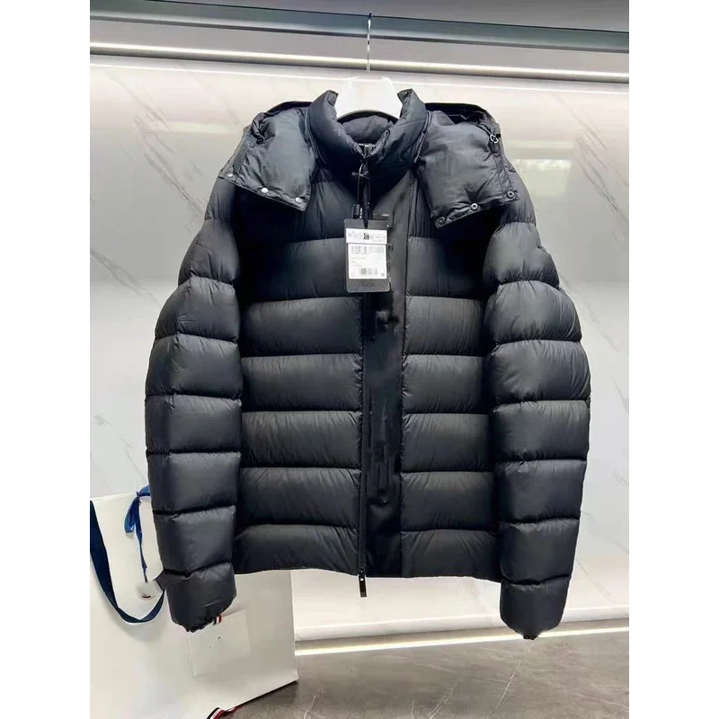 Moncl*r Winter Mens White Goose Down Jacket Warm Hooded Slim Fit Puffer Jacket Coat Male Casual High Quality Overcoat Thermal