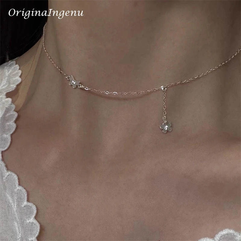 925 Sterling Silver Butterfly Necklace Butterfly Choker Necklaces Handmade Jewelry Tarnish Resistant Hypoallergenic Jewelry