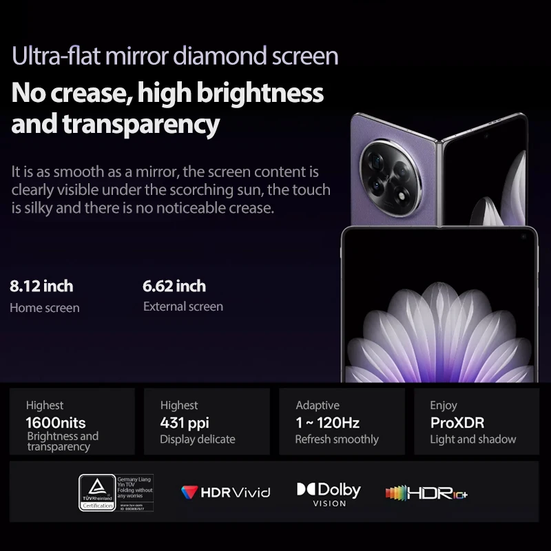 هاتف OPPO Find N5 Folding 5G الأصلي Snapdragon 8 Elite 8.12 بوصة AMOLED Google play NFC 80W SuperVOOC 5600mAh