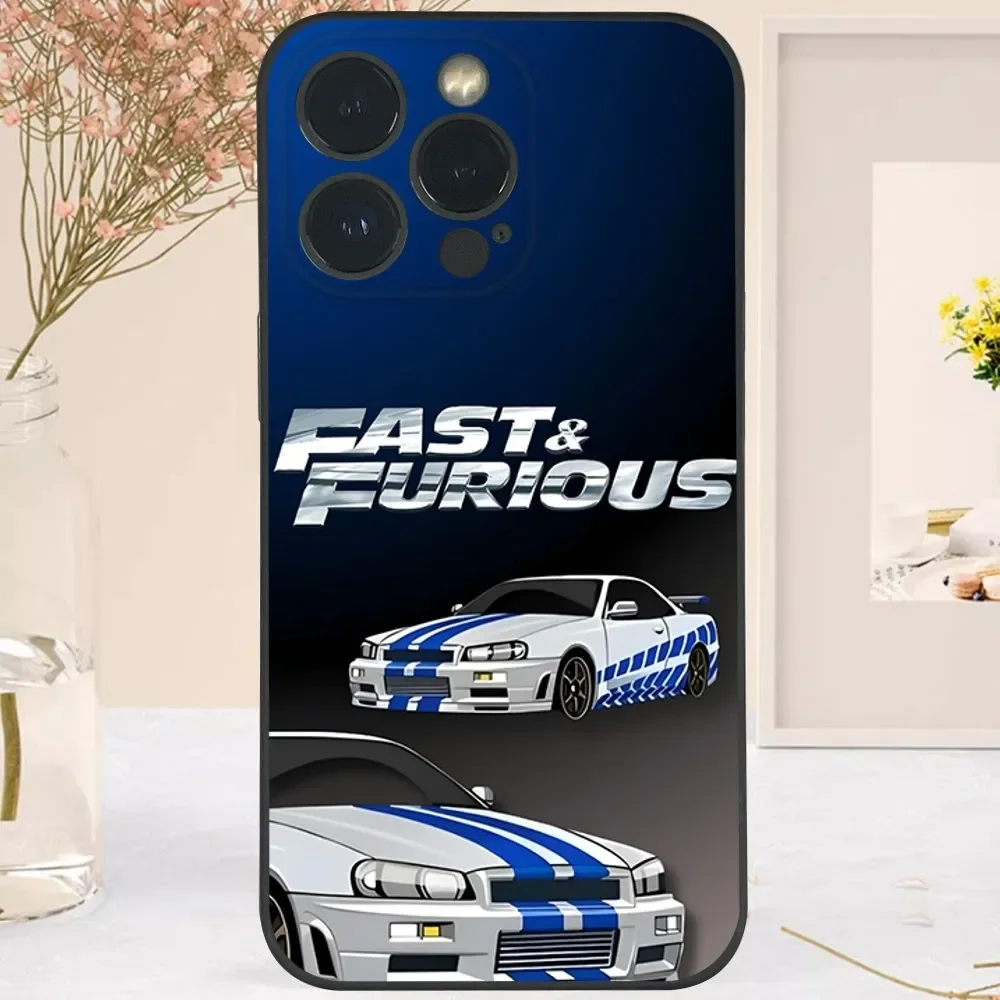 F-Fast And F-Furious R-R34 Phone Case For iPhone 15 14 13 12 11 Pro Xs Max Mini XR X 7 8 Plus Black Frosted Soft Shell Funda