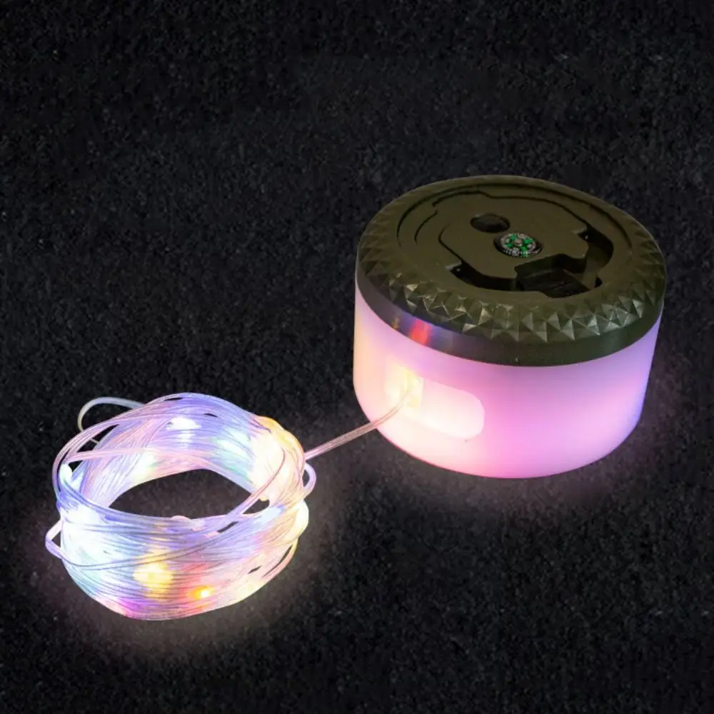 Lampu Camping Luar Ruangan 10M Tahan Air Lipat Lampu Natal dengan 8 Mode Pengisian USB Lampu Peri LED untuk Camping