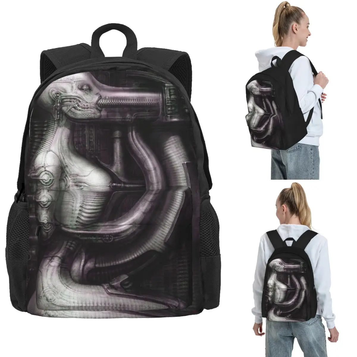 GIGER SORAYAMA Backpack Hot Sale Daypack Large Capacity Boys Girls BookBag School Bag Shoulder Bags for Men Women