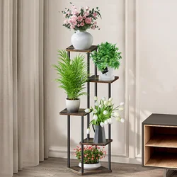 Plant Stand Pot Rack Wooden Shelf Stand For Flowers Balcony Display 4/5/6 Layer Flower Stand Multiple Flowerpot Holder Organizer