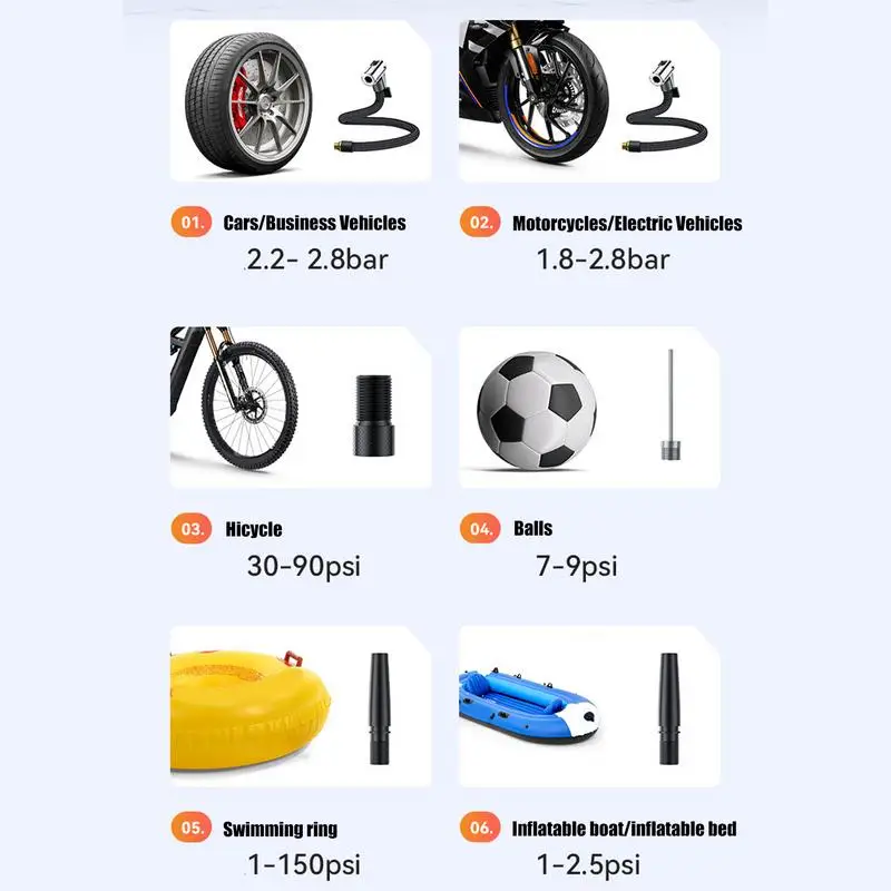 Car Tire Inflator Pump Portable Car Inflator Tire Pump Car Air Compressor Motorcycle Bicycle Tire Inflator Digital Automatic