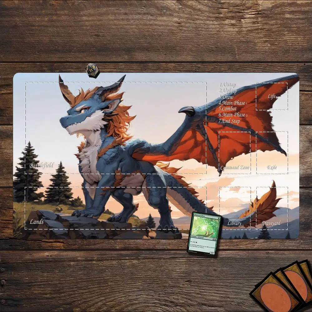 

Magic Playmat card gaming mat with zones mtg playmat Strange Fantasy Warcraft design Desk Mat gamer keypad expansion mousepad