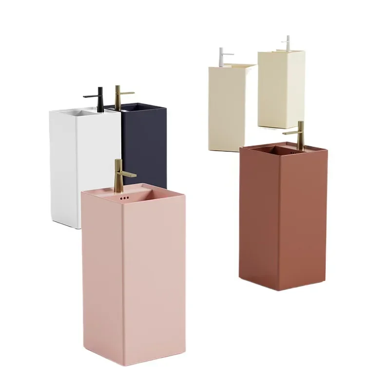 

B & B cream wind column basin, balcony floor-to-ceiling washbasin, outdoor ceramic integrated color washbasin