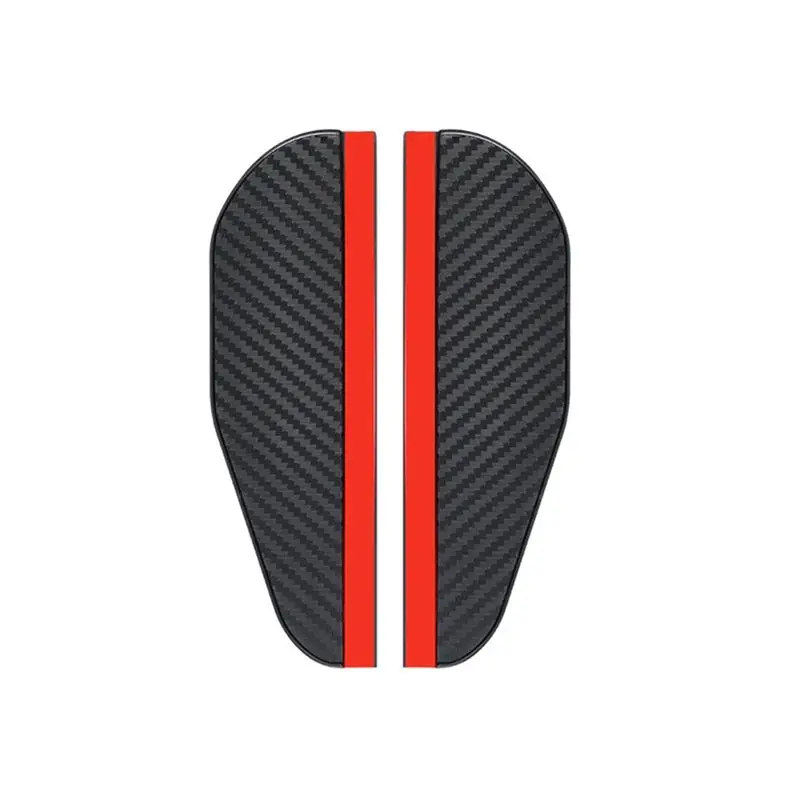 L37A-2Pcs Rainbrow Thickened Carbon Fiber Texture Rearview Mirror Weather Shield Universal For Cars, Trucks And Suvs