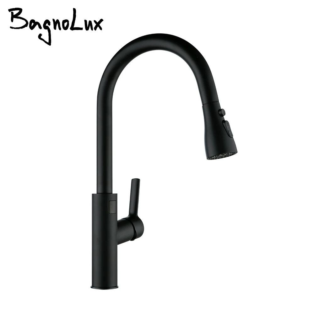 

Matte Black Digital Display Kitchen Faucet Pull Out Head Spray Kitchen Tap Hot &Cold Water Sink Mixer Deck Mounted Single Hole