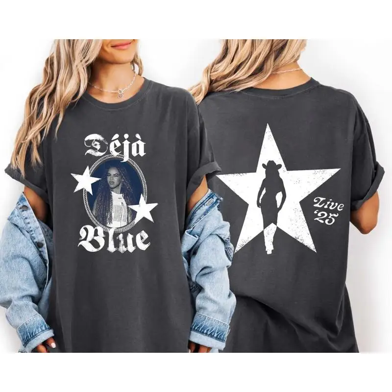 Déjà Blue Cowboy Carter Tour Inspired Vintage Style Graphic Tee 2025 T-Shirt