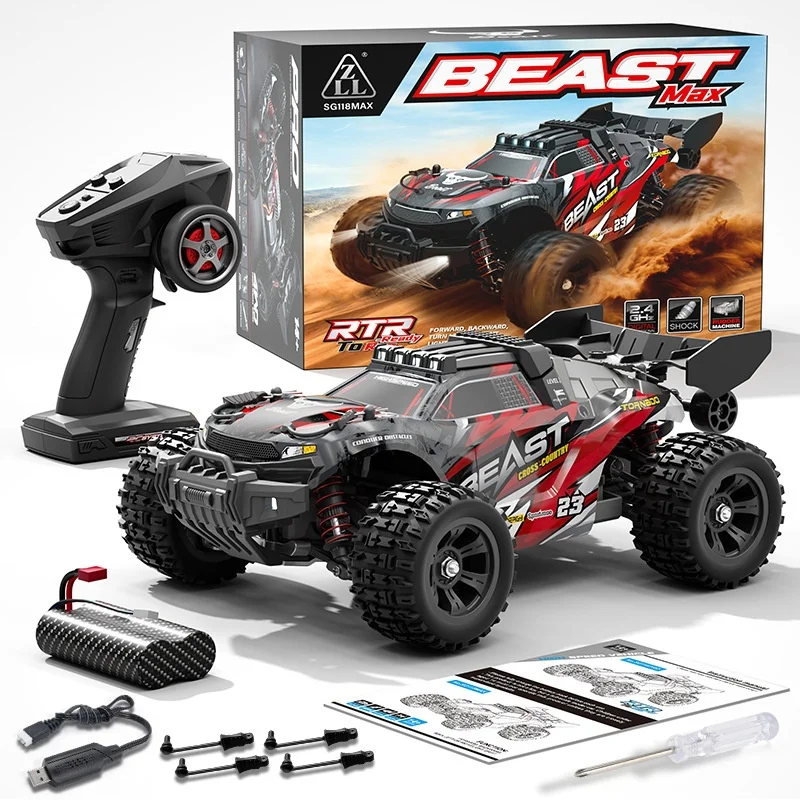 Zll Sg118 Max Rc Climbing Truck 1:18 4wd High Speed Full Proportional Control All Terrain Off Road Car For Kids Adults