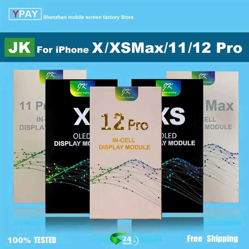 Top JK series For iPhone X LCD Xs Max XR 11PROMAX 12 LCD Display Touch Screen Digitizer Assembly No Dead Pixel Replacement Parts