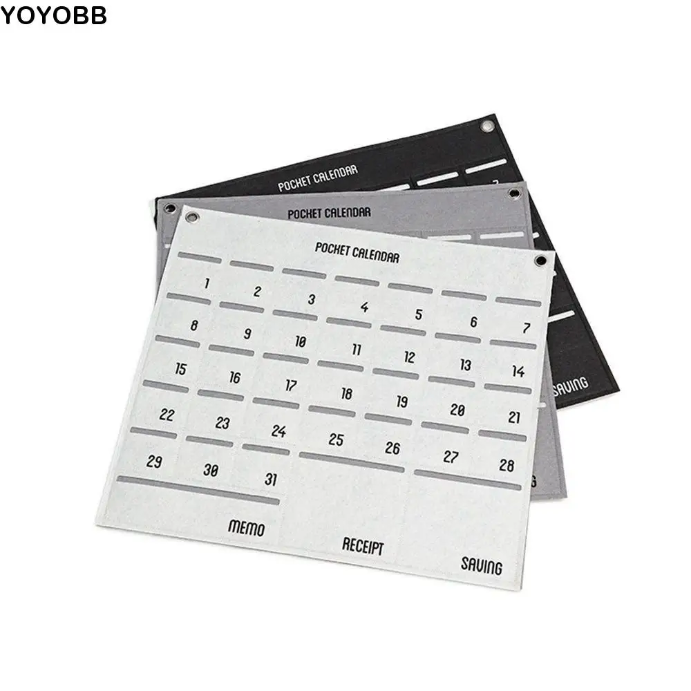 

Практичная ежемесячная сумка с карманами, 1 шт., настенная декоративная сумка-календарь, настенное украшение, держатель для диаграммы, сумка для хранения