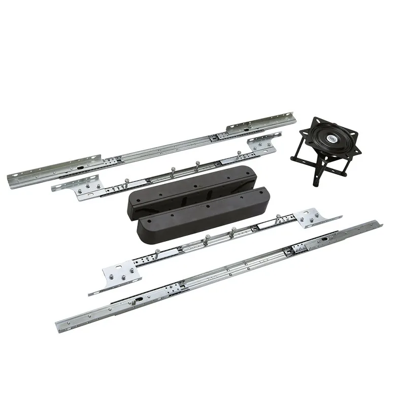5-In-1 dining table lifting slide rail, silent hidden folding rising multi-functional pulling and telescopic cold-rolled steel