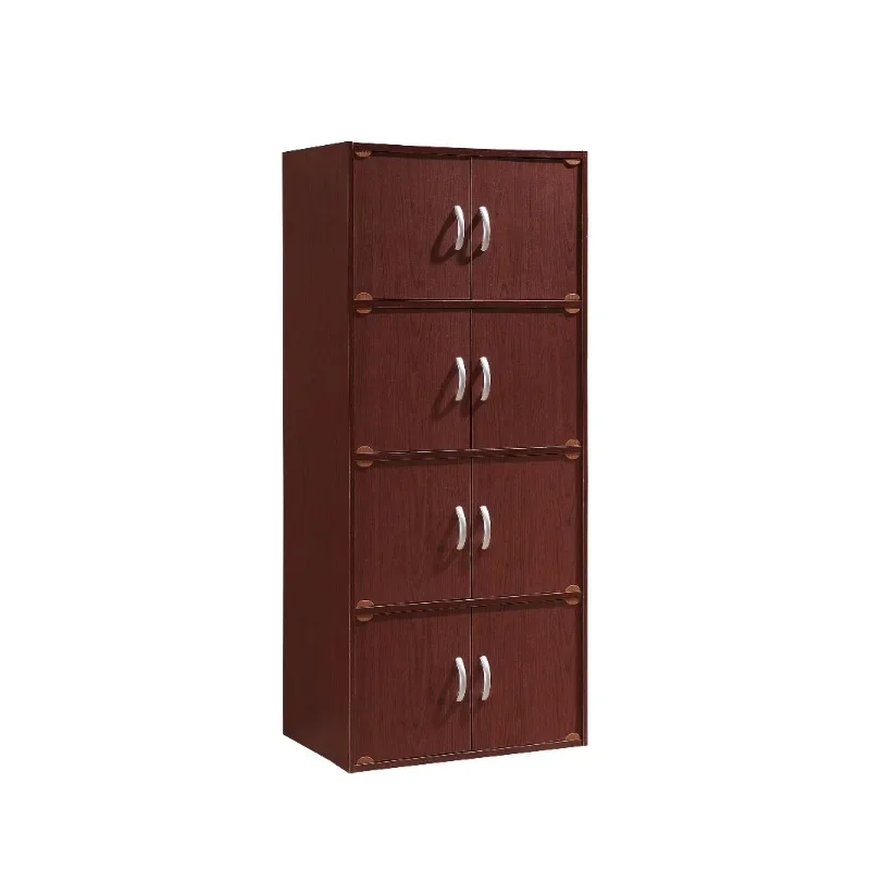 

4-Shelf, 8-Door Multipurpose Cabinet, Mahogany