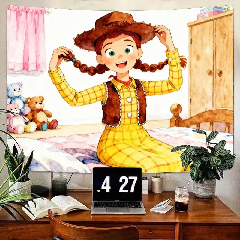 

1 шт., гобелен с рисунком Джесси-ковбой, современное настенное искусство из полиэстера для детей и девочек, декор для спальни, гостиной, подарок