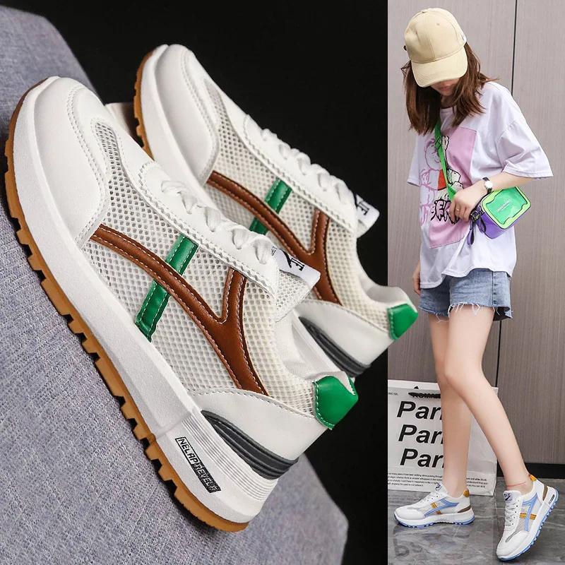 

2022 Autumn Sport Shoes Woman Sneakers Female Running Shoes Breathable Hollow Lace-Up Chaussure Femme Women Fashion Sneakers