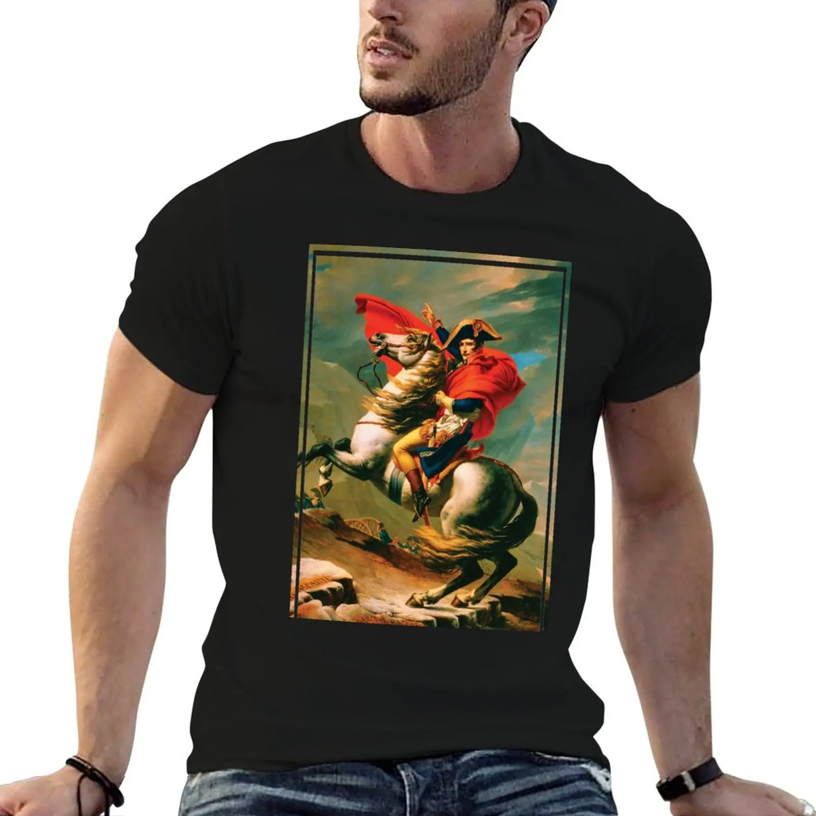 Napoleon at the Great St. Bernard by Jacques Louis David T-Shirt summer top shirts graphic tees mens vintage t shirts