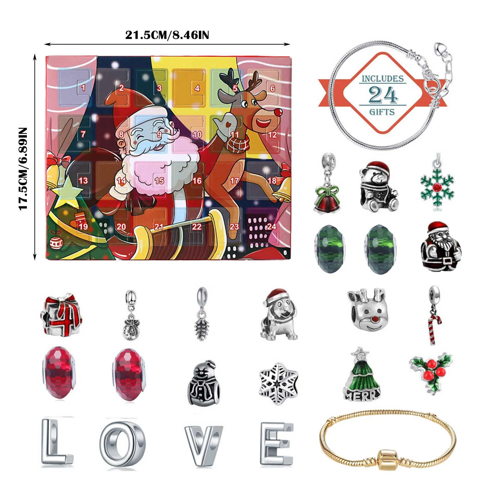 Battery Mini Lights String with Timer Countdown Christmas Advent Calendar For Kids Jewelry Set Battery Lights with Timer Indoor