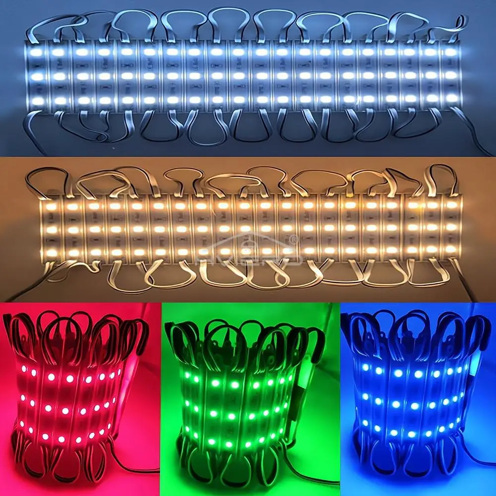 20X 5050 3LED Patch Module Waterproof IP65 DC 12V White Warm Light RGB Logo Super Backlight Module Lighting Advertising Box Sign