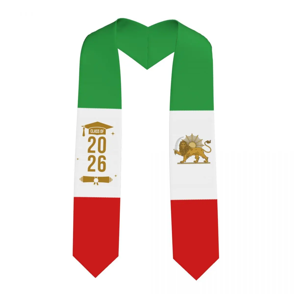 

Выпускная лента-шарф с флагом Ирана и изображением льва для выпускников 2026 года, для иностранных студентов, 183 см в длину