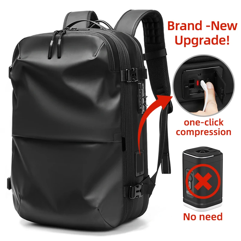 

New Arrival Carry on Airplane Vacuum Backpack with Built-in Vacuum Compression Pump Air Bag Backpack Custom Vacuum Backpack