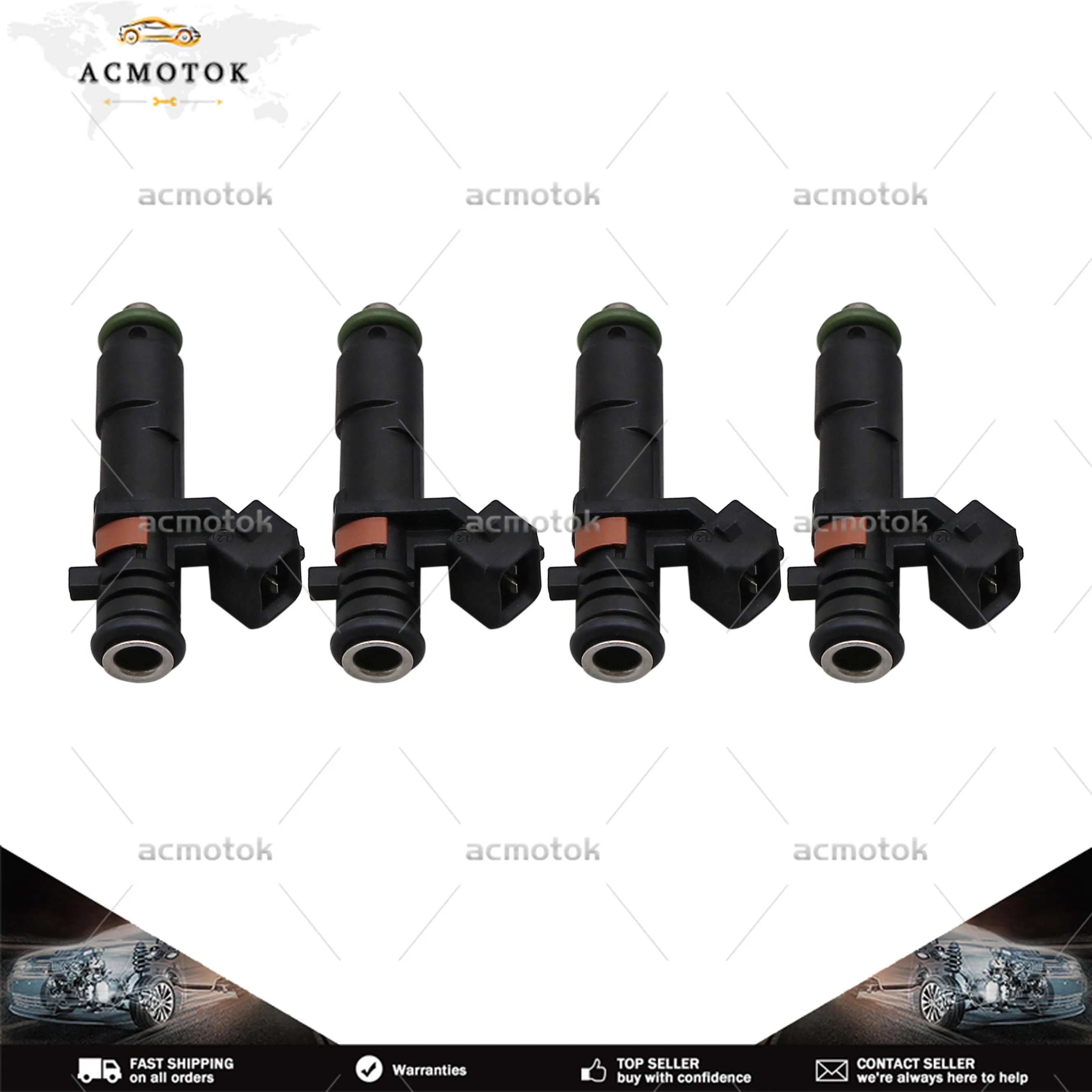 4Pieces 8200885283 Fuel Injectors For Renault Twingo 2 1.2 8v